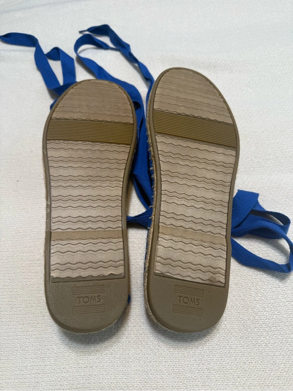Tom’s Blue Espadrille Lace-Up Flats - Women's Summer Shoes size 10